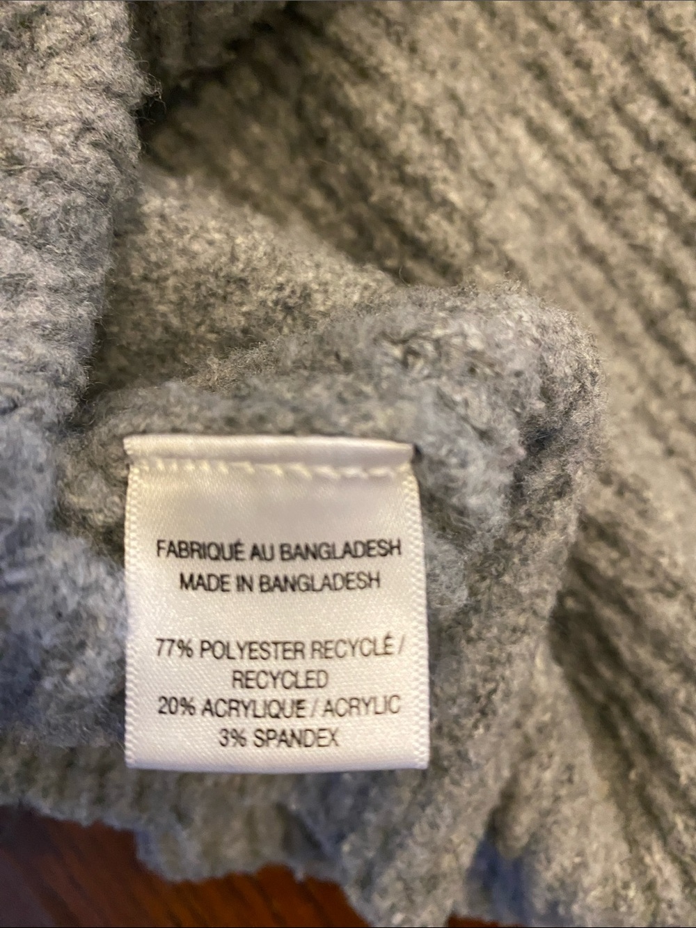 LLight Gray Ribbed Mock Neck Sweater - Picture 3 of 3